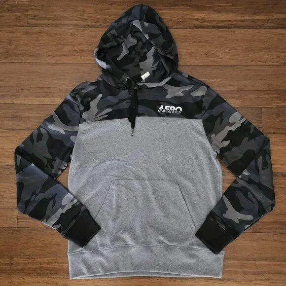 AEROPOSTALE camouflage HOODED SWEATSHIRT gray - Picture 1 of 7